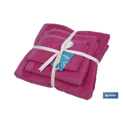 JUEGO DE 3  TOALLAS FUCSIA 580 G/M2  GAMA PRIMAVERA 30X50  50X100  70X140 CM