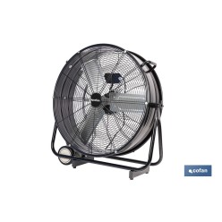 VENTILADOR INDUSTRIAL DE SUELO OSCILANTE NEGRO CON 3 VELOCIDADES Ø60 CM 250 W