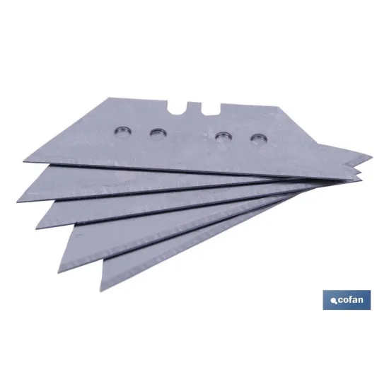 Comprar PACK 5 CUCHILLAS TRAPEZOIDALES 60MM Cofan | almacendeferreteriacor.es