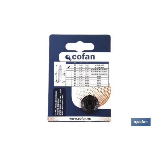 Comprar CUCHILLA RECAMBIO 19X6,2  INOX CON  Cofan | almacendeferreteriacor.es