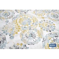 ROLLO DE MANTEL ANTIMANCHAS MOSAICO CALIDO 1,40 X 20 M