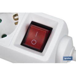 BASE MÚLTIPLE 5T. 1,4M CABLE C/INT. (16A-250V)