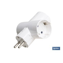 ADAPTADOR SCHUKO 3 VIAS  (16A-250V)