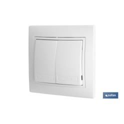 DOBLE INTERRUPTOR-CONMUTADOR EMPOTRAR MODELO PACIFIC (BL)