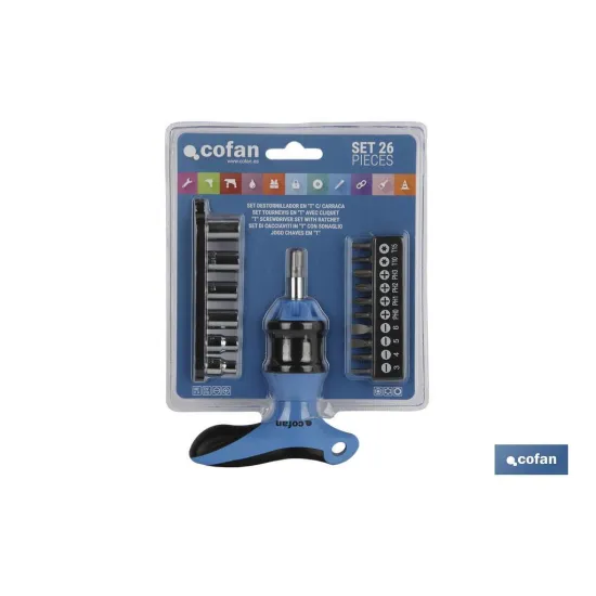 Comprar SET DESTORNILLADOR EN T C/ CARRACA  Cofan | almacendeferreteriacor.es