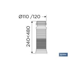 MANGUITO DE CONEXIÓN EXTENSIBLE PARA INODORO Ø110 - 120 MM