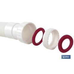 TUBO FLEXIBLE BLANCO 1 1/2 CON REDUCTOR 1 1/4 Ø32-40 330-690 MM