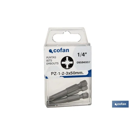 Comprar SURTIDO PUNTAS 1/4 PZ-1-2-3 X 50 (P Cofan | almacendeferreteriacor.es