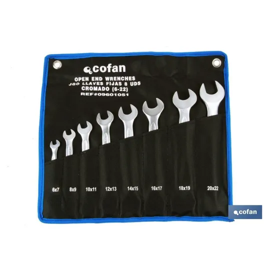 Comprar SET 8 PCS LLAVES FIJAS 6-7 A 20-22  Cofan | almacendeferreteriacor.es