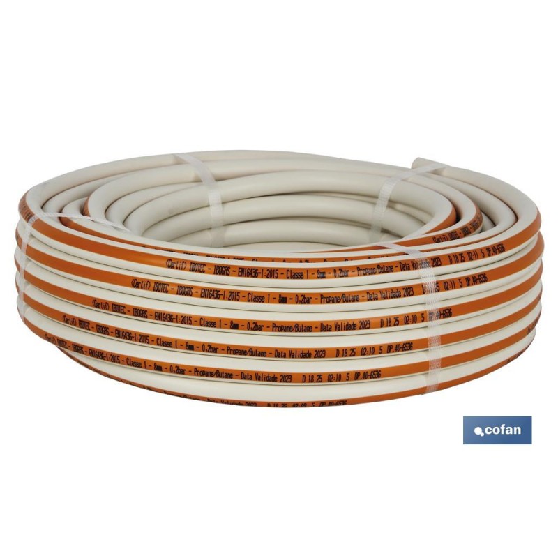 TUBO GAS FLEXIBLE PORTUGAL EN 16436-1 Ø8x25 m