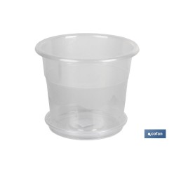 MACETA ORQUIDEA TRANSPARENTE17X14+ PLATO 14.5cm venta unitaria