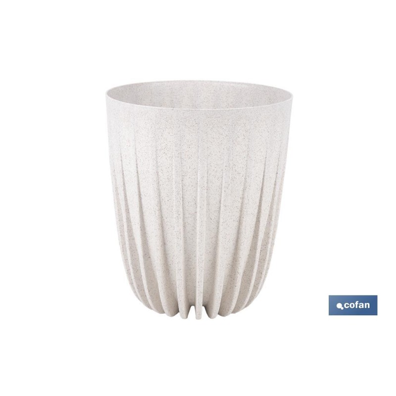 MACETA CON FILTRO DE DRENAJE A RAYAS COLOR BLANCO WPC Ø 390 X 463 MM 39,6 L VENTA UNITARIA