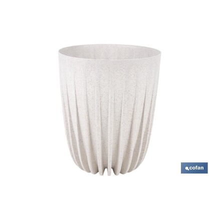 MACETA CON FILTRO DE DRENAJE A RAYAS COLOR BLANCO WPC Ø 390 X 463 MM 39,6 L VENTA UNITARIA