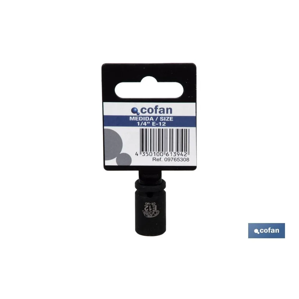 Comprar VASO IMPACTO 1/4 TORX E-12 (PACK: 1 Cofan | almacendeferreteriacor.es