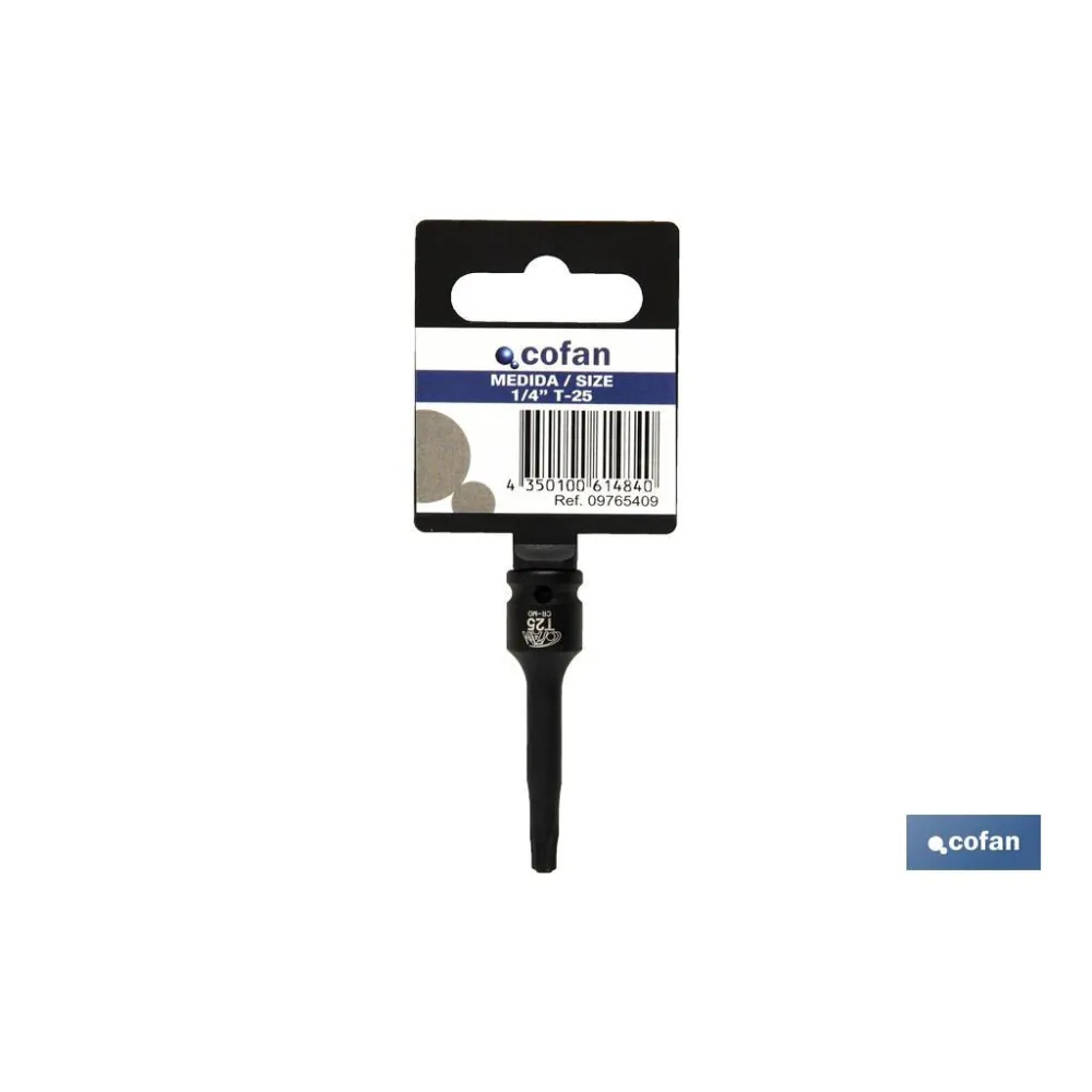 Comprar VASO IMPACTO 1/4 TORX MACHO T-5 (PA Cofan | almacendeferreteriacor.es