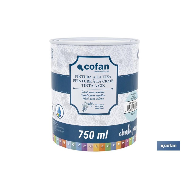 PINTURA A LA TIZA, CHALK PAINT, AZUL CELESTE 750 ML