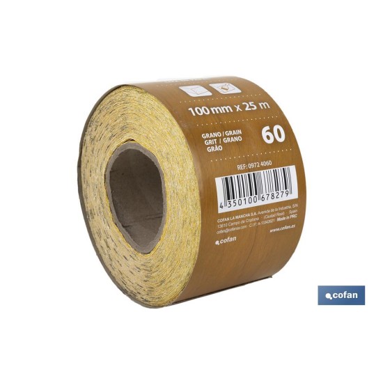 ROLLO LIJA DE PAPEL 100 X 25 M. G.60