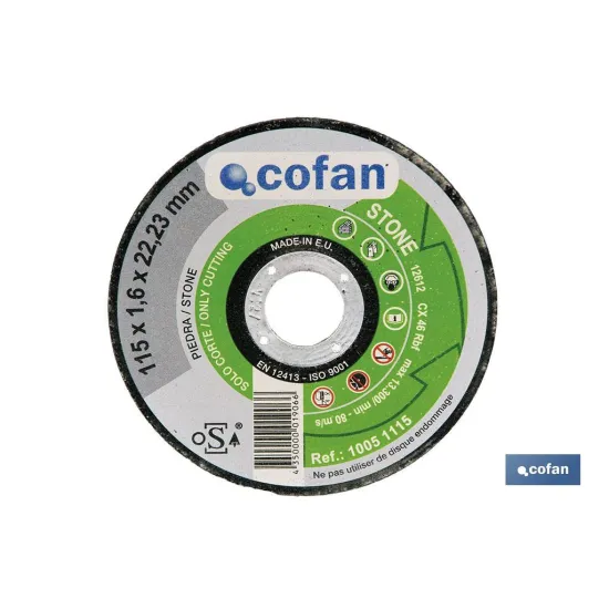 Comprar DISCO CARBURO 115X3,0X22,23 STONE ( Cofan | almacendeferreteriacor.es