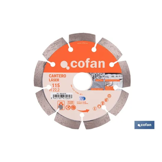 Comprar DISCO DIAMANTE MODELO CANTERO 115MM Cofan | almacendeferreteriacor.es