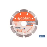 Comprar DISCO DIAMANTE MODELO CANTERO 115MM Cofan | almacendeferreteriacor.es
