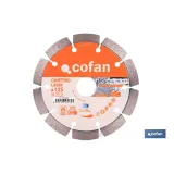 Comprar DISCO DIAMANTE MODELO CANTERO 125MM Cofan | almacendeferreteriacor.es