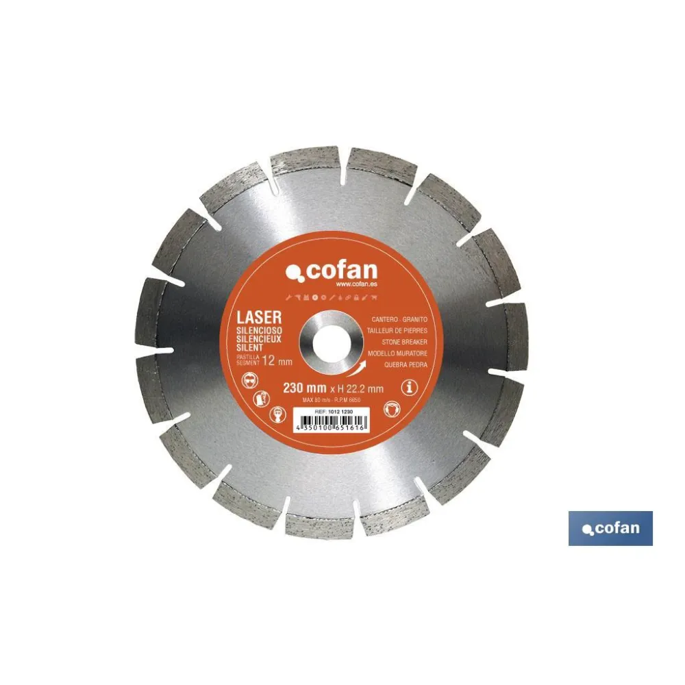 Comprar DISCO DIAMANTE CANTERO SILENCIOSO 2 Cofan | almacendeferreteriacor.es
