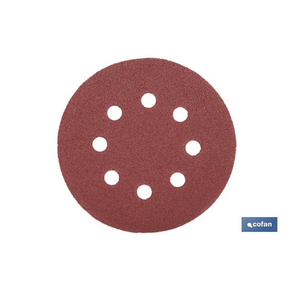HOJA DE LIJADO LIJADORA ORBITAL 8 AGUJEROS Ø125 MM G 80