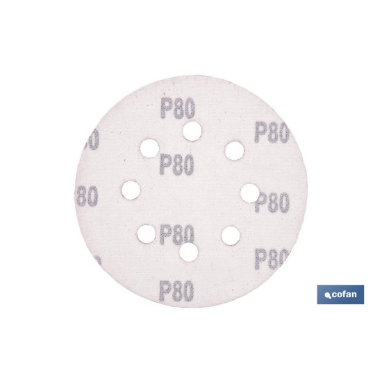 HOJA DE LIJADO LIJADORA ORBITAL 8 AGUJEROS Ø125 MM G 80
