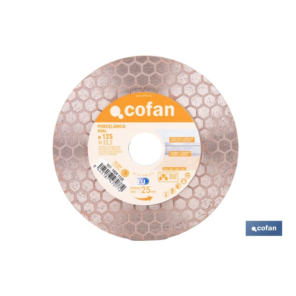 Comprar DISCO PORCELANICO DUAL CORTAR Y DES Cofan | almacendeferreteriacor.es