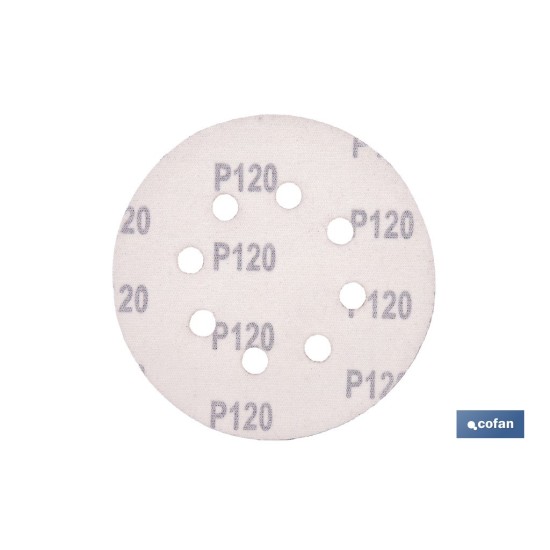 HOJA DE LIJADO LIJADORA ORBITAL 8 AGUJEROS Ø125 MM G 120