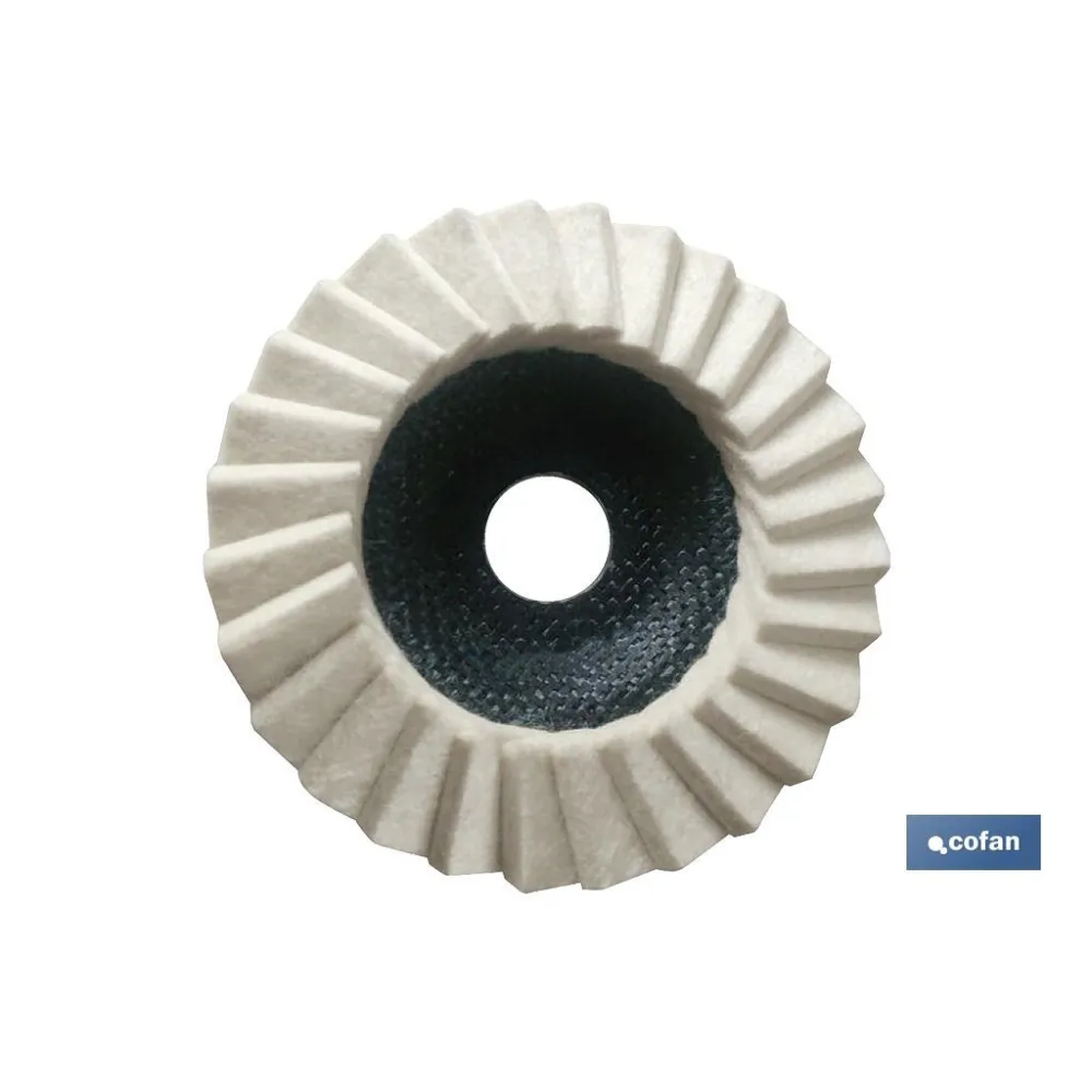 Comprar DISCO LAMINAS FIELTRO P/ PULIR ø115 Cofan | almacendeferreteriacor.es