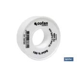 Comprar ROLLO 12 MTS CINTA PTFE DE 12mm X 0 Cofan | almacendeferreteriacor.es