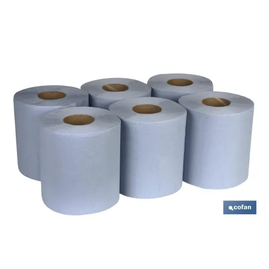 Comprar PAPEL SECAMANOS RECICLADO AZUL 90MT Cofan | almacendeferreteriacor.es