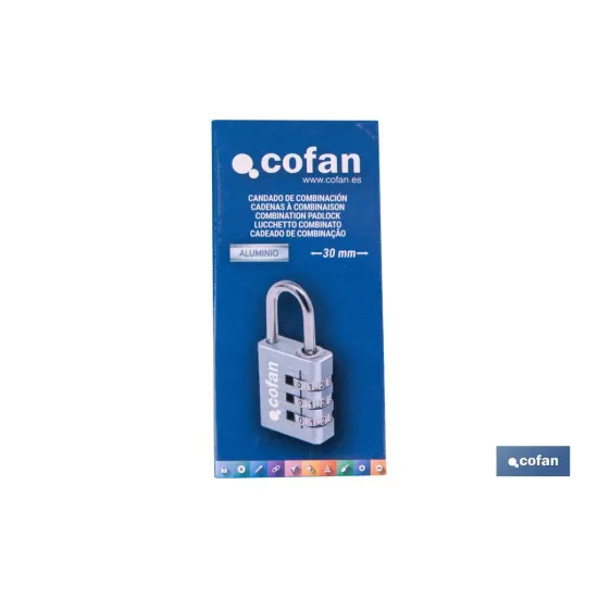 Comprar CANDADO COMBINACIÓN 3 DÍGITOS 30 MM Cofan | almacendeferreteriacor.es