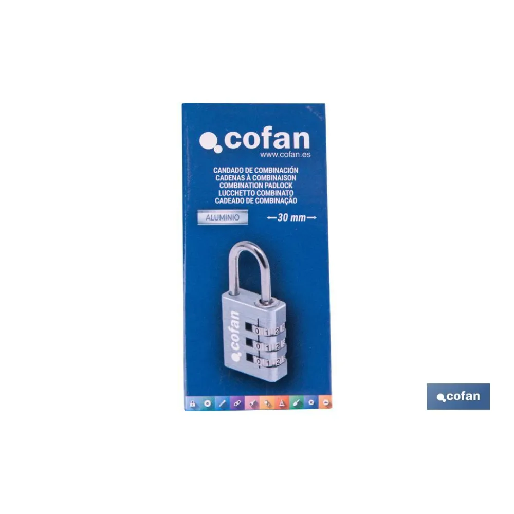 Comprar CANDADO COMBINACIÓN 3 DÍGITOS 30 MM Cofan | almacendeferreteriacor.es