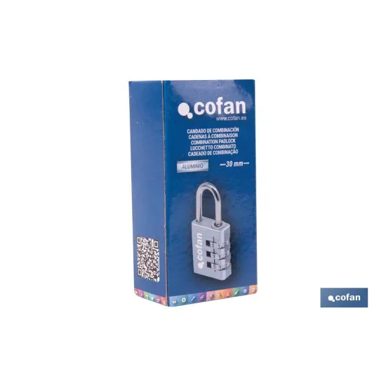 Comprar CANDADO COMBINACIÓN 3 DÍGITOS 30 MM Cofan | almacendeferreteriacor.es