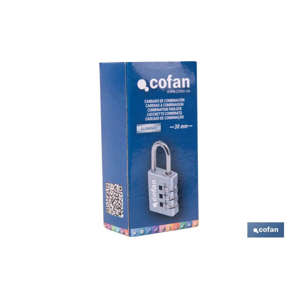 Comprar CANDADO COMBINACIÓN 3 DÍGITOS 30 MM Cofan | almacendeferreteriacor.es