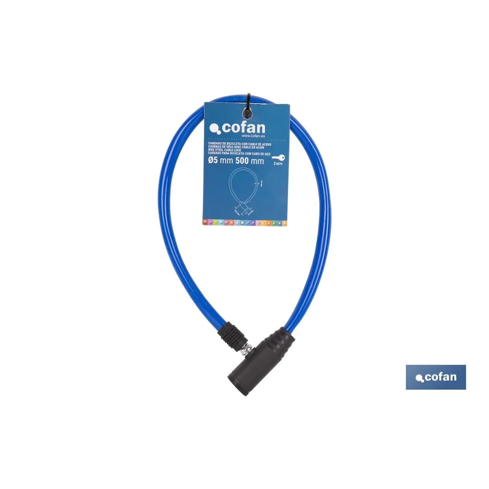Comprar CANDADO DE BICICLETA CON CABLE DE A Cofan | almacendeferreteriacor.es