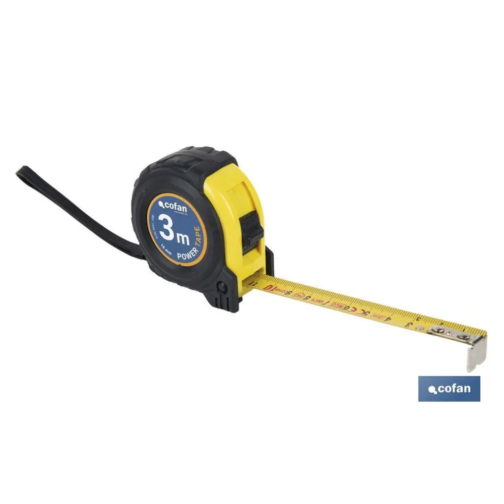 Comprar FLEXÓMETRO PROTEC. GOMA 16 MM X 3 M Cofan | almacendeferreteriacor.es
