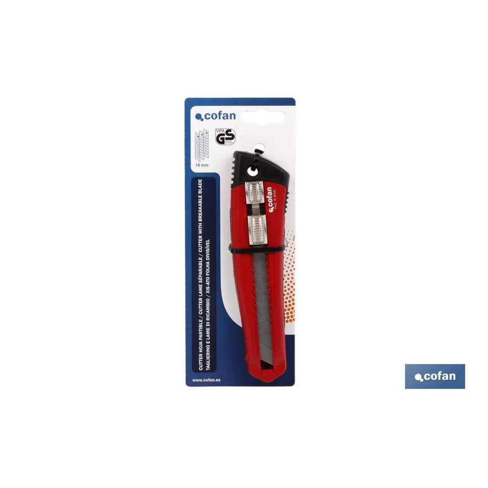 Comprar CUTTER HOJA PARTIBLE 18MM CUERPO ZA Cofan | almacendeferreteriacor.es