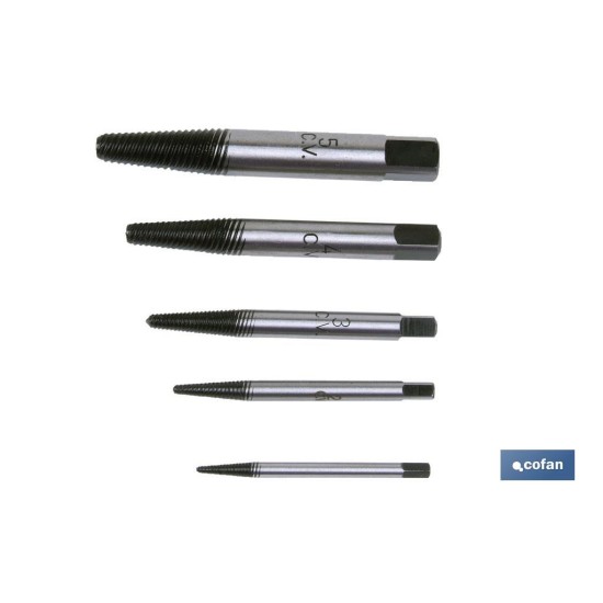 JGO. 6 MACHOS IZQUIERDA (Extractor tornillos)
