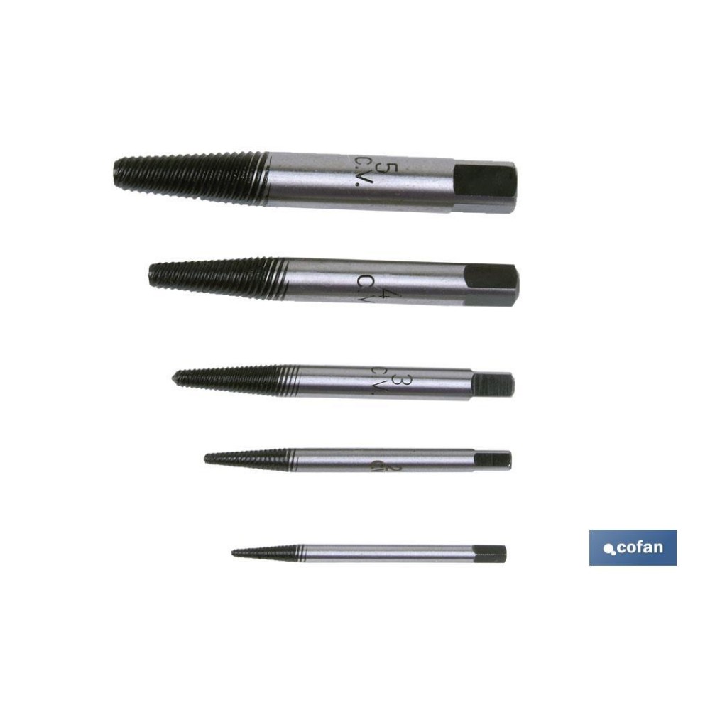 JGO. 6 MACHOS IZQUIERDA (Extractor tornillos)
