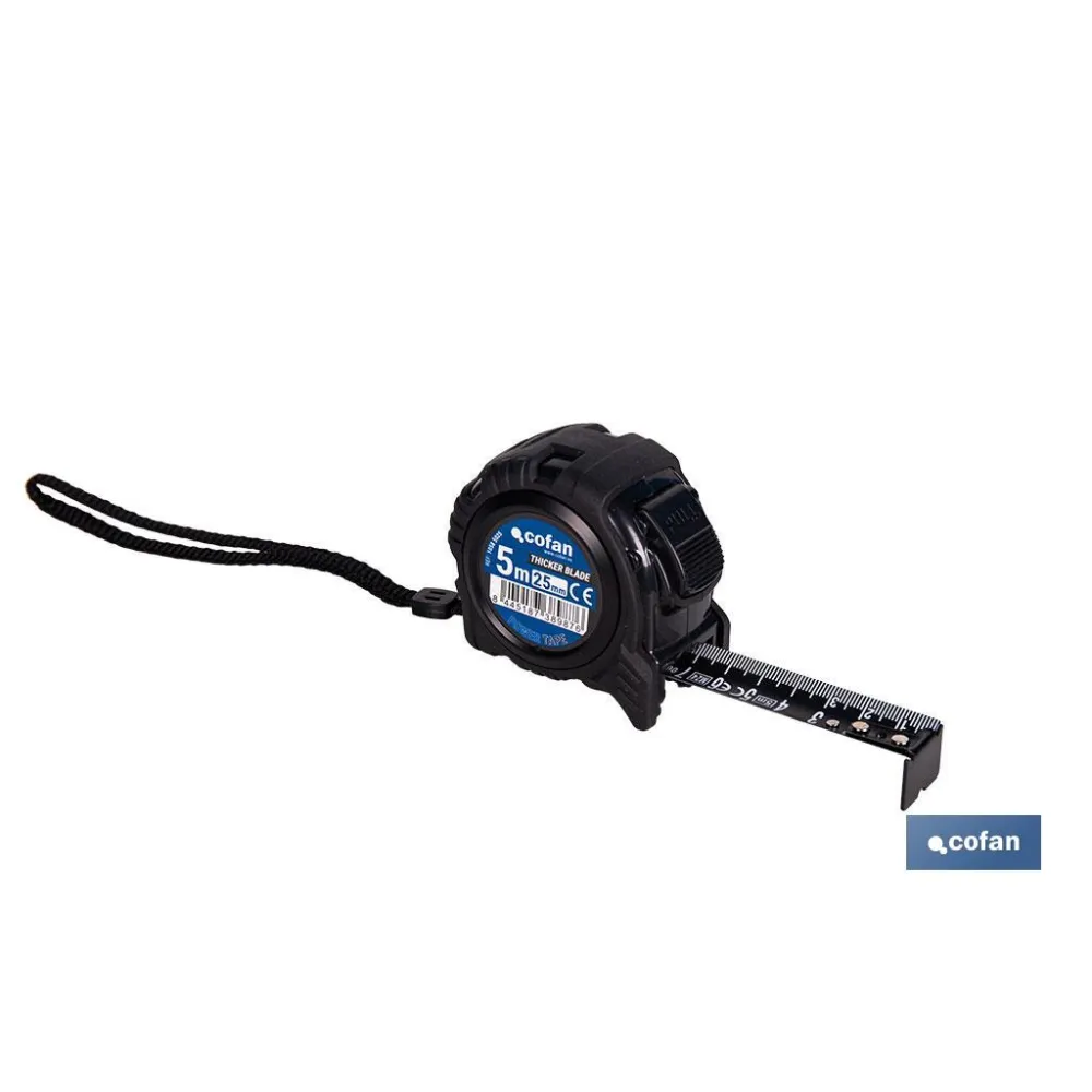 Comprar FLEXÓMETRO HOJA NEGRA DOBLE CARA 25 Cofan | almacendeferreteriacor.es