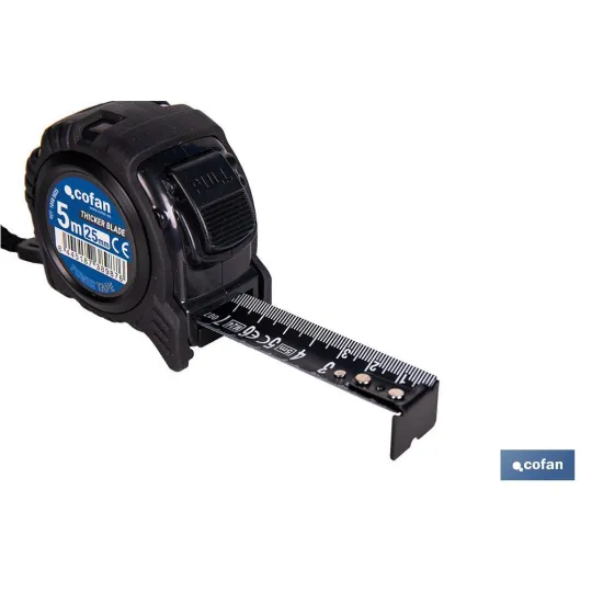 Comprar FLEXÓMETRO HOJA NEGRA DOBLE CARA 25 Cofan | almacendeferreteriacor.es