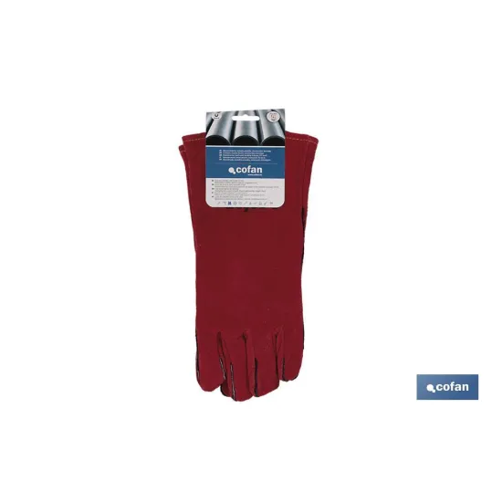 Comprar GUANTE ROJO SOLDADOR (PACK: 12 UDS) Cofan | almacendeferreteriacor.es