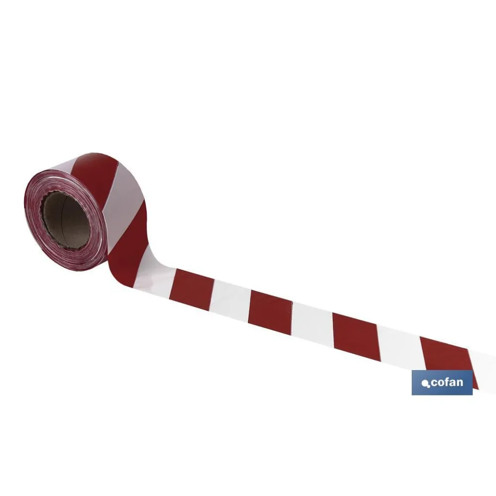 Comprar CINTA BALIZAM. ROJA/BLANCA  80MM X  Cofan | almacendeferreteriacor.es