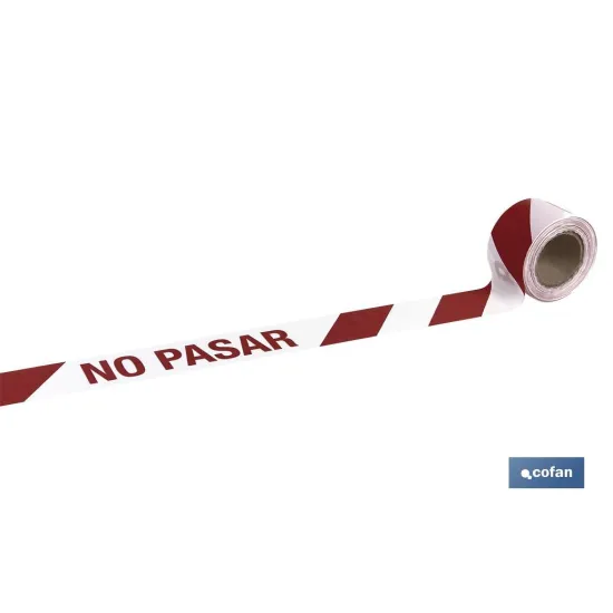 Comprar CINTA BALIZ. NO PASAR  80MMX100MTS  Cofan | almacendeferreteriacor.es