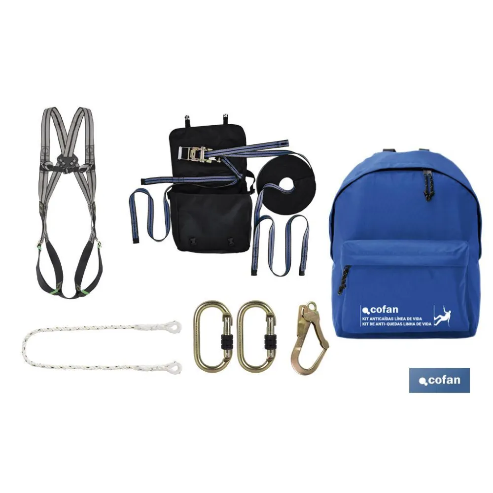 Comprar KIT ANTICAÍDAS LÍNEA DE VIDA (PACK: Cofan | almacendeferreteriacor.es