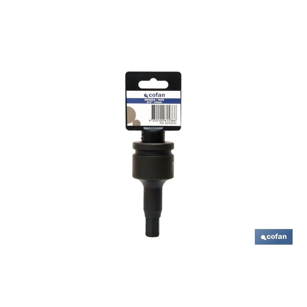 VASO IMPACTO 3/4 HEXAG. MACHO 14 MM