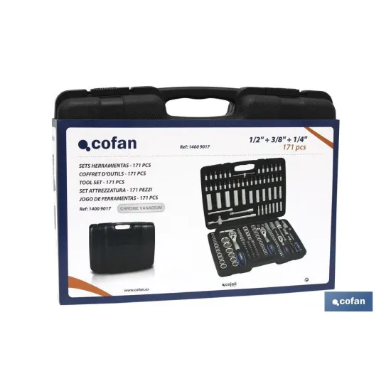 Comprar MALETIN 171 PCS PROFESIONAL 1/2, 3/ Cofan | almacendeferreteriacor.es
